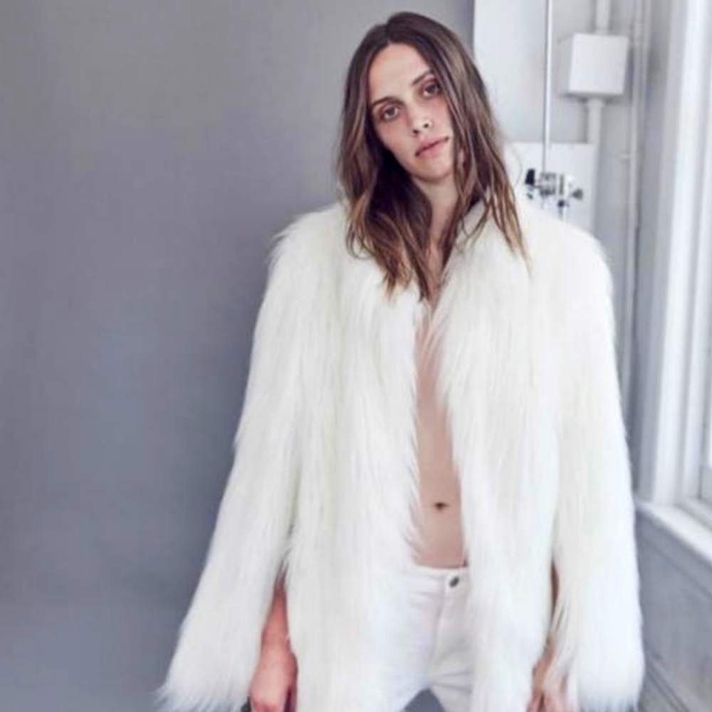 House of Fluff White Jacket in Size S/M